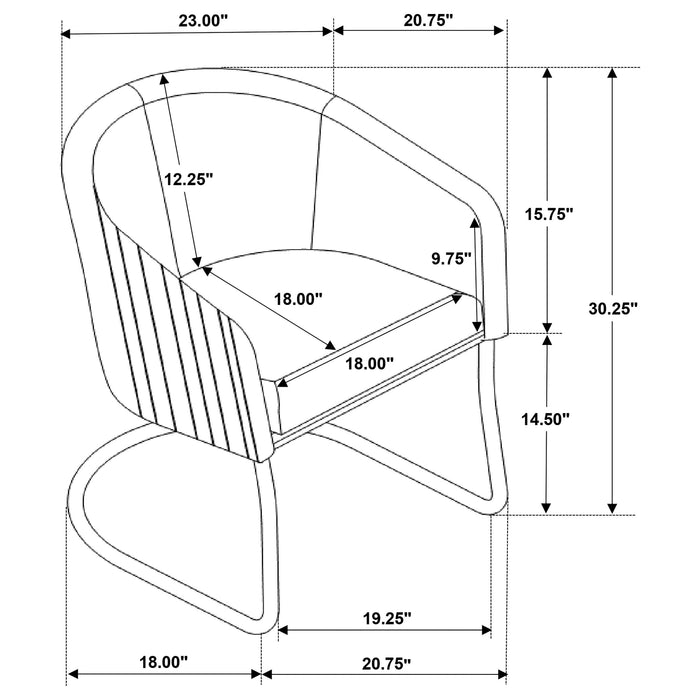 Coaster Banner Upholstered Dining Chair Anthracite and Matte Black Default Title