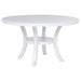 Judd 54-inch Round Dining Wood Table with Shelf Pearl White