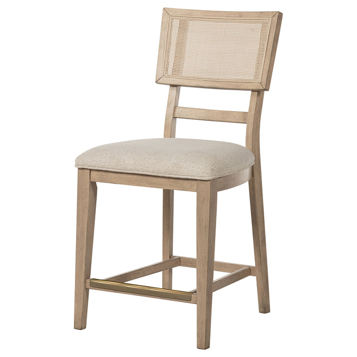 Kailani Radio Weave Cane Counter Dining Side Chair Beige Oak