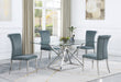 Coaster Beaufort Dining Set Dark Grey and Chrome Set of 5