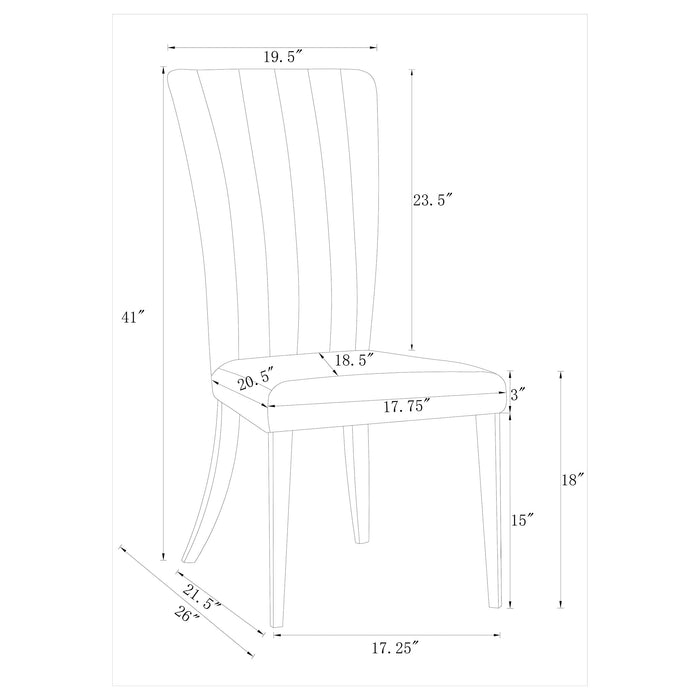 Coaster Beaufort Dining Set Dark Grey and Chrome Set of 6