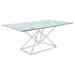 Coaster Beaufort Rectangle Glass Top Dining Table Chrome Default Title