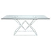 Coaster Beaufort Rectangle Glass Top Dining Table Chrome Default Title