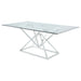 Coaster Beaufort Rectangle Glass Top Dining Table Chrome Default Title