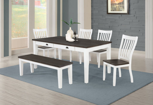 Coaster Kingman Rectangular Dining Set Espresso and White Set of 5