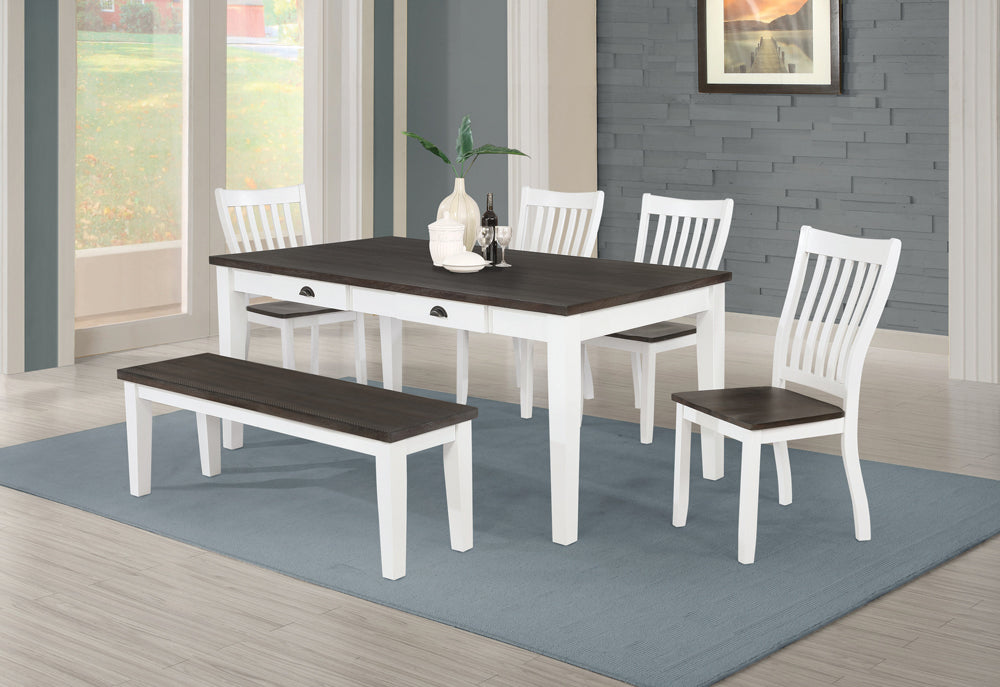 Coaster Kingman Rectangular Dining Set Espresso and White Set of 6