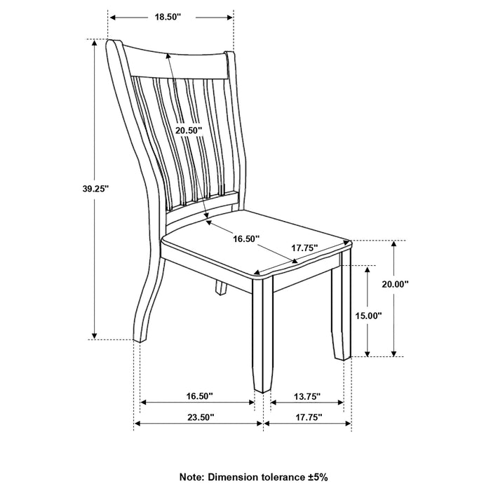 Coaster Kingman Slat Back Dining Chairs Espresso and White (Set of 2) Default Title