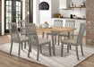 Coaster Nogales Rectangle Dining Set Acacia and Coastal Grey Set of 7