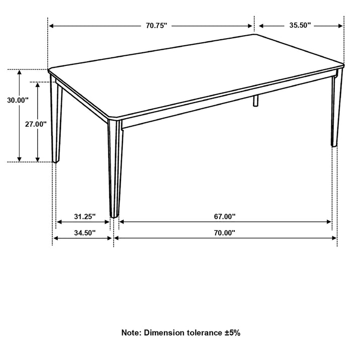 Coaster Wethersfield Dining Table with Clipped Corner Medium Walnut Default Title