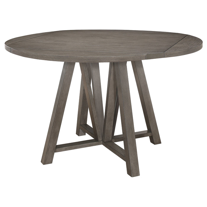 Coaster Athens Round Counter Height Table with Drop Leaf Barn Grey Default Title