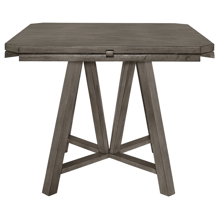 Coaster Athens Round Counter Height Table with Drop Leaf Barn Grey Default Title