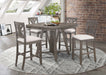 Coaster Athens Round Counter Height Table with Drop Leaf Barn Grey Default Title