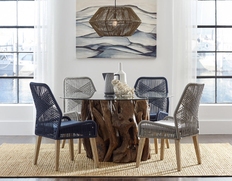 Coaster Nakia Woven Back Side Chairs Grey (Set of 2) Navy