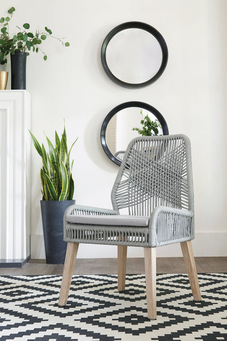 Coaster Nakia Woven Back Side Chairs Grey (Set of 2) Navy