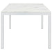 Coaster Athena Rectangle Dining Table with Marble Top Chrome Default Title