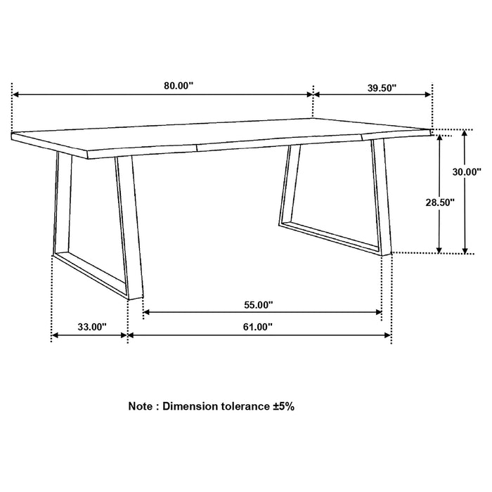 Coaster Ditman Live Edge Dining Table Grey Sheesham and Black Default Title