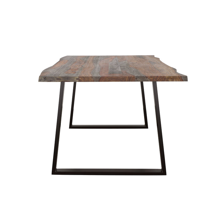 Coaster Ditman Live Edge Dining Table Grey Sheesham and Black Default Title