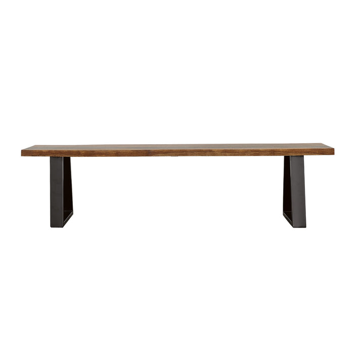 Coaster Ditman Live Edge Dining Bench Grey Sheesham and Black Default Title