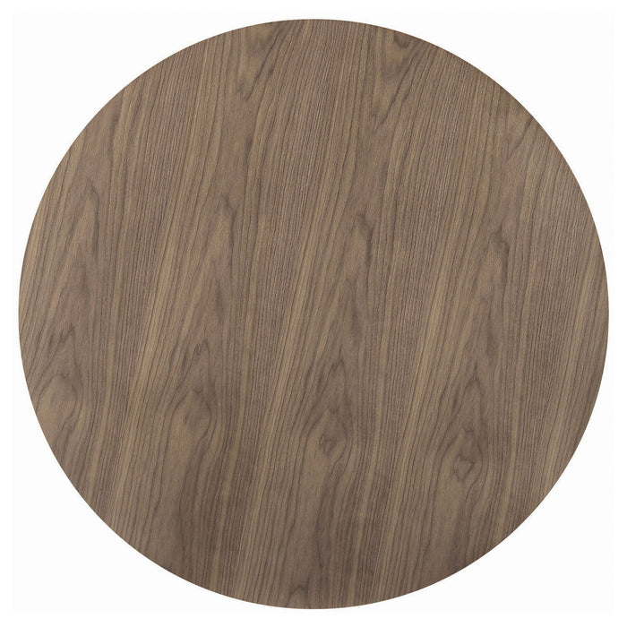 Coaster Lana Round Dining Table Walnut and Black Default Title