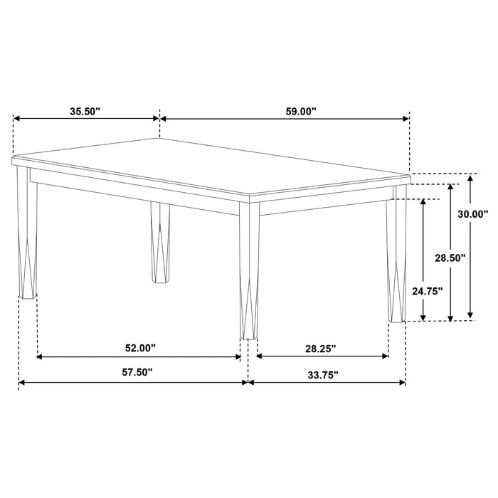 Coaster Appleton Rectangular Wood Dining Table Set Black Washed and Light Grey Set of 7