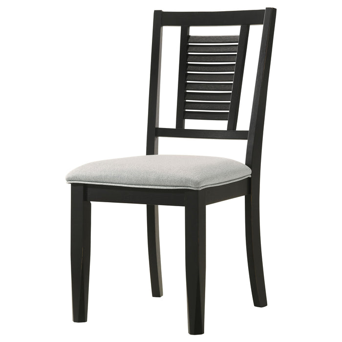 Coaster Appleton Ladder Back Dining Side Chair Black Washed and Light Grey (Set of 2) Default Title