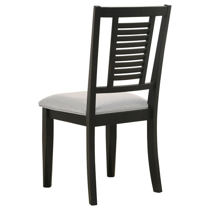 Coaster Appleton Ladder Back Dining Side Chair Black Washed and Light Grey (Set of 2) Default Title