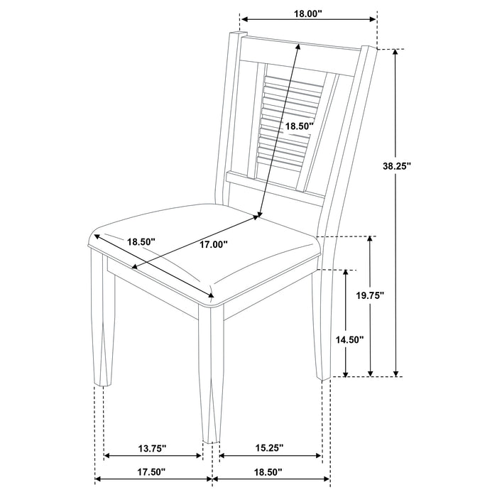 Coaster Appleton Ladder Back Dining Side Chair Black Washed and Light Grey (Set of 2) Default Title