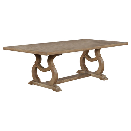 Coaster Brockway Trestle Dining Table Barley Brown Default Title