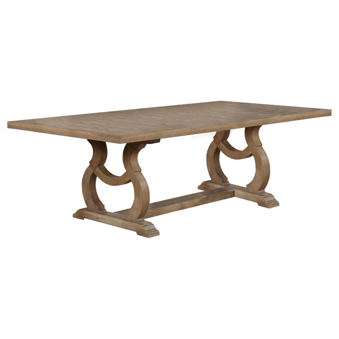 Coaster Brockway Trestle Dining Table Barley Brown Default Title