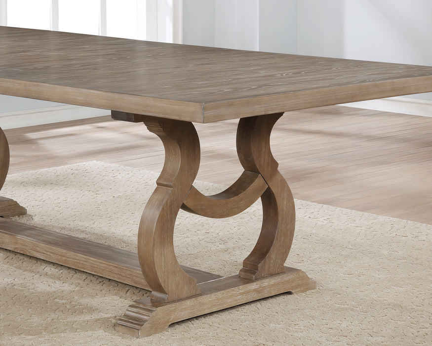 Coaster Brockway Trestle Dining Table Barley Brown Default Title