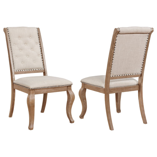 Coaster Brockway Tufted Side Chairs Cream and Barley Brown (Set of 2) Default Title