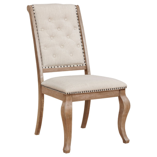 Coaster Brockway Tufted Side Chairs Cream and Barley Brown (Set of 2) Default Title