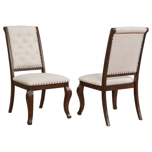 Coaster Brockway Tufted Dining Chairs Cream and Antique Java (Set of 2) Default Title