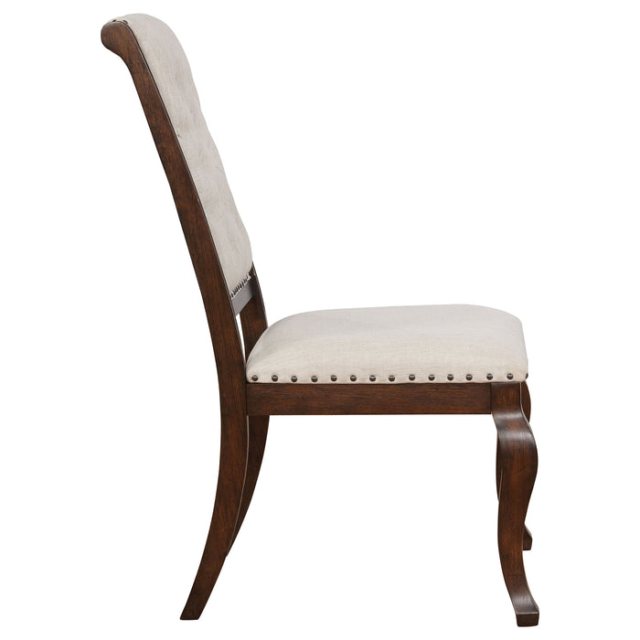 Coaster Brockway Tufted Dining Chairs Cream and Antique Java (Set of 2) Default Title