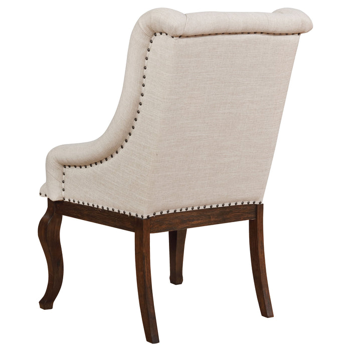 Coaster Brockway Tufted Arm Chairs Cream and Antique Java (Set of 2) Default Title