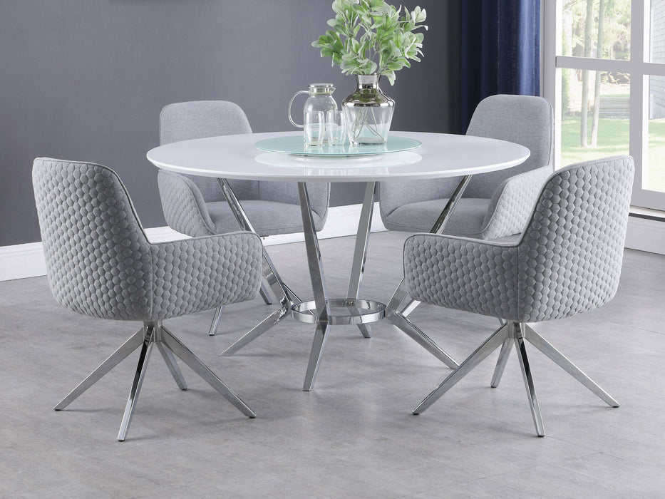 Coaster Abby Dining Set White and Light Grey Default Title