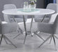 Coaster Abby Round Dining Table with Lazy Susan White and Chrome Default Title