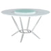 Coaster Abby Round Dining Table with Lazy Susan White and Chrome Default Title