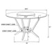 Coaster Abby Round Dining Table with Lazy Susan White and Chrome Default Title