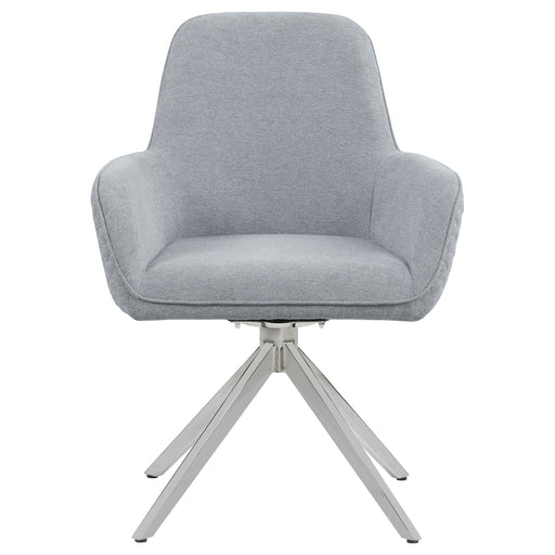 Coaster Abby Flare Arm Side Chair Light Grey and Chrome Default Title