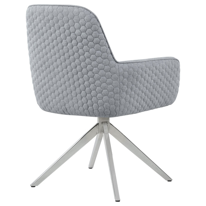 Coaster Abby Flare Arm Side Chair Light Grey and Chrome Default Title