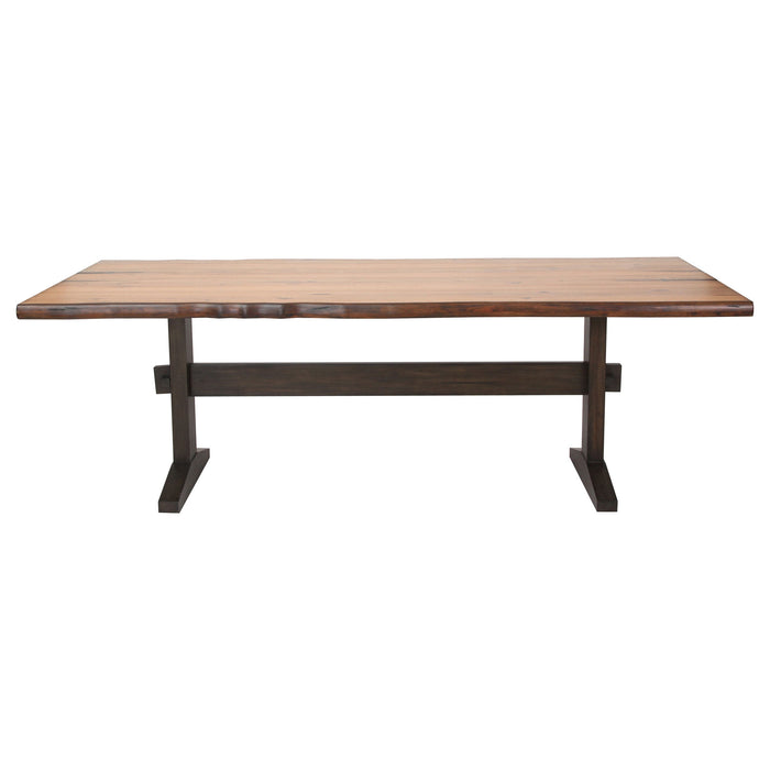 Coaster Bexley Live Edge Trestle Dining Table Natural Honey and Espresso Default Title