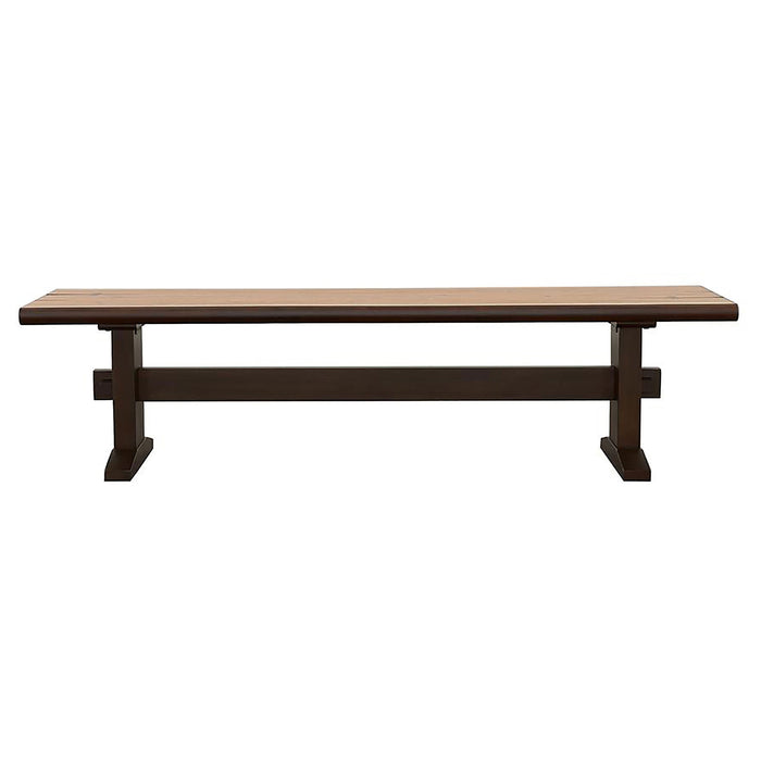 Coaster Bexley Trestle Bench Natural Honey and Espresso Default Title