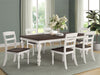 Coaster Madelyn Rectangle Dining Set Dark Cocoa and Coastal White Set of 7