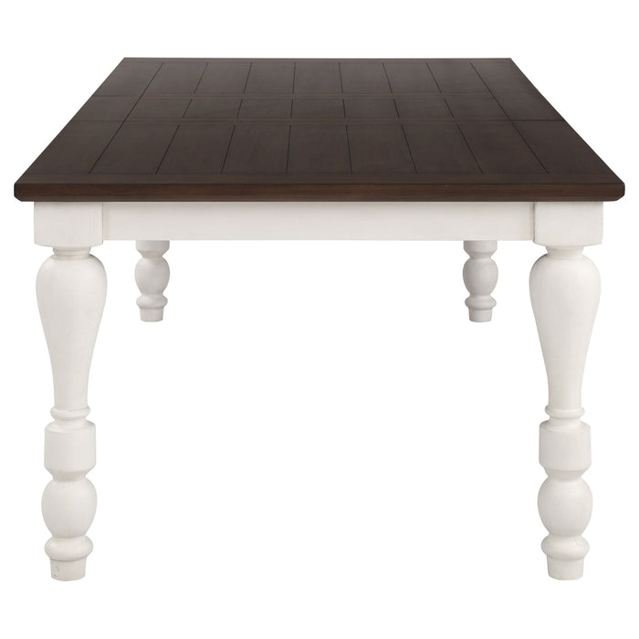 Coaster Madelyn Dining Table with Extension Leaf Dark Cocoa and Coastal White Default Title