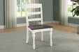 Coaster Madelyn Ladder Back Side Chairs Dark Cocoa and Coastal White (Set of 2) Default Title