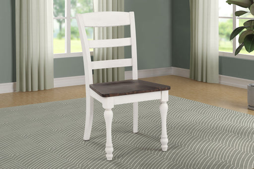 Coaster Madelyn Ladder Back Side Chairs Dark Cocoa and Coastal White (Set of 2) Default Title