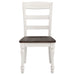 Coaster Madelyn Ladder Back Side Chairs Dark Cocoa and Coastal White (Set of 2) Default Title