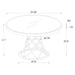 Coaster Irene Round Glass Top Dining Table White and Chrome Default Title