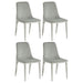 Coaster Irene Upholstered Side Chairs Light Grey and Chrome (Set of 4) Default Title